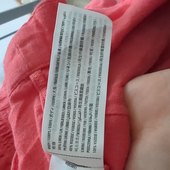 🍋✨ ♥️buy Now Only Abercrombie pink linen midi dress size M - Picture 7 of 8